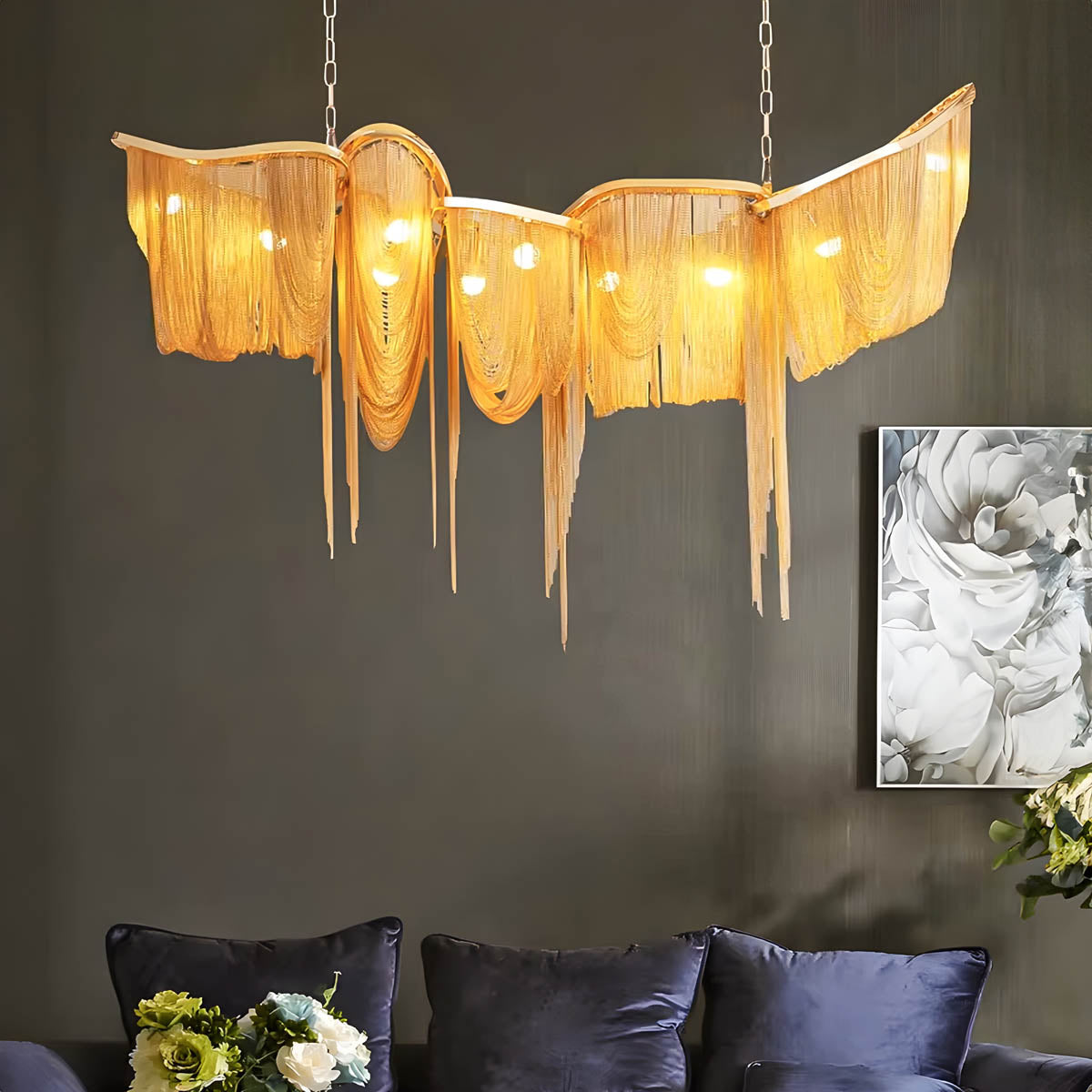Kingsley Branch Aluminum Chandelier — gallery image 3