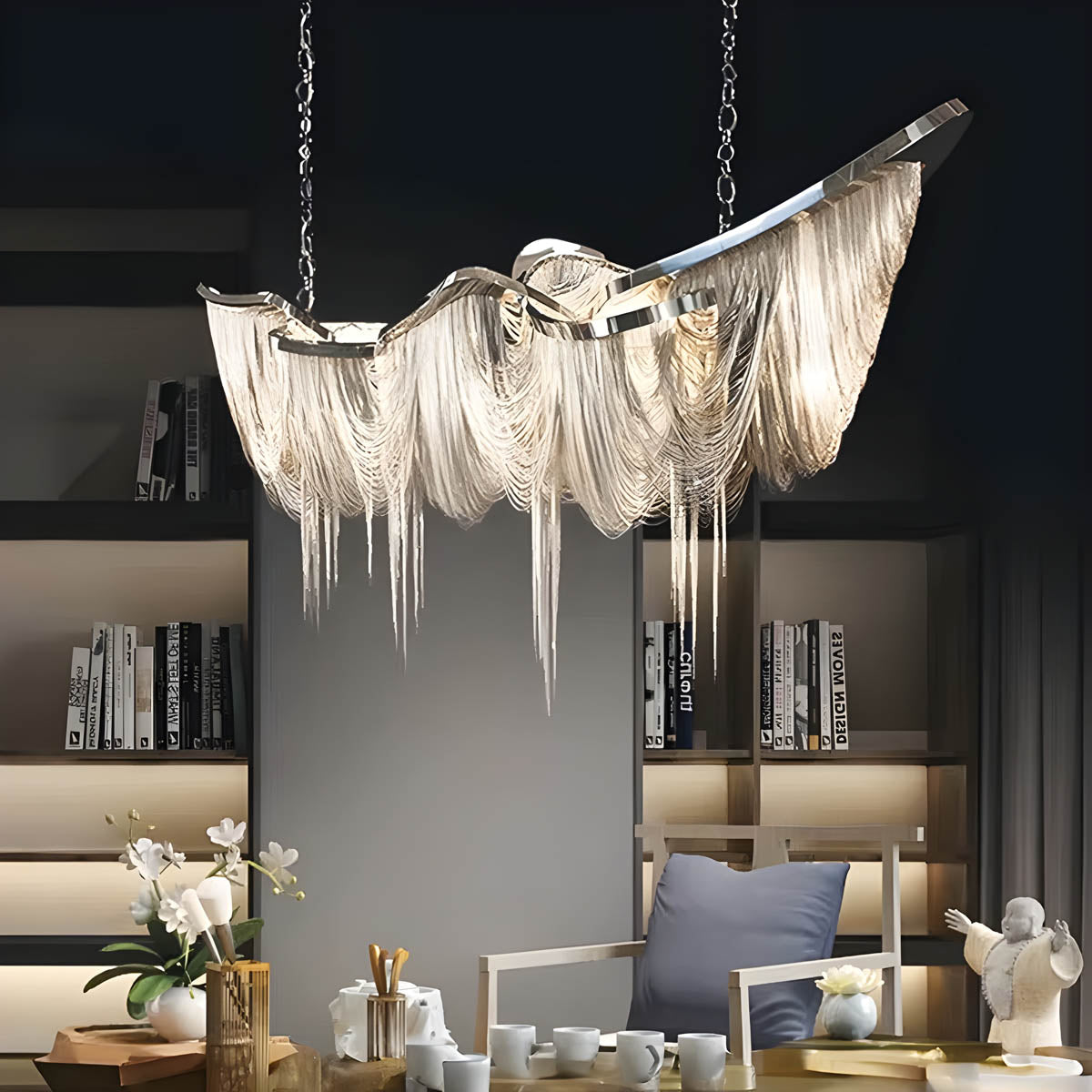 Kingsley Branch Aluminum Chandelier — gallery image 10