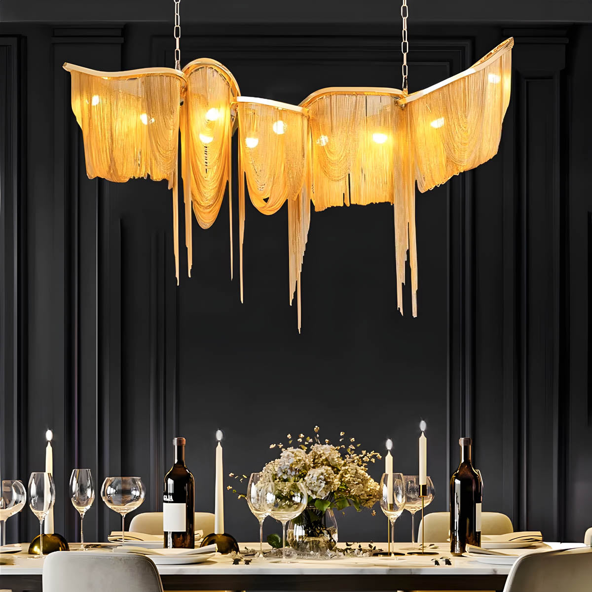 Kingsley Branch Aluminum Chandelier — gallery image 5