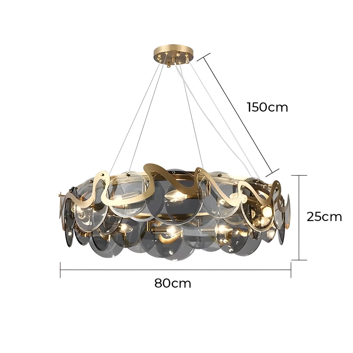 Brookfield Branch Glass Chandelier — gallery image 16
