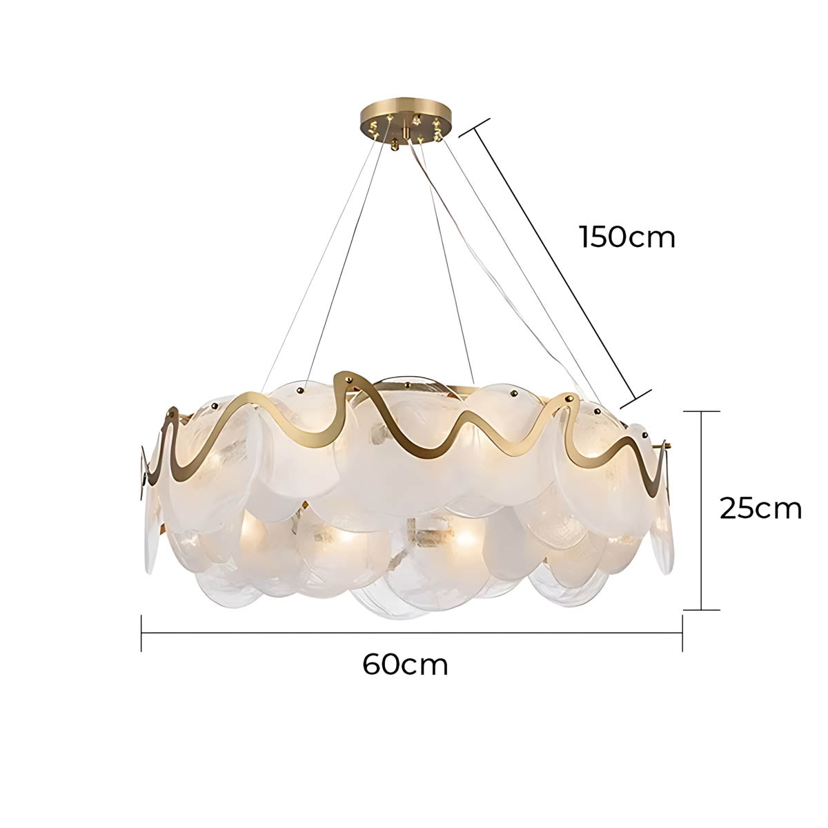 Brookfield Branch Glass Chandelier — gallery image 17