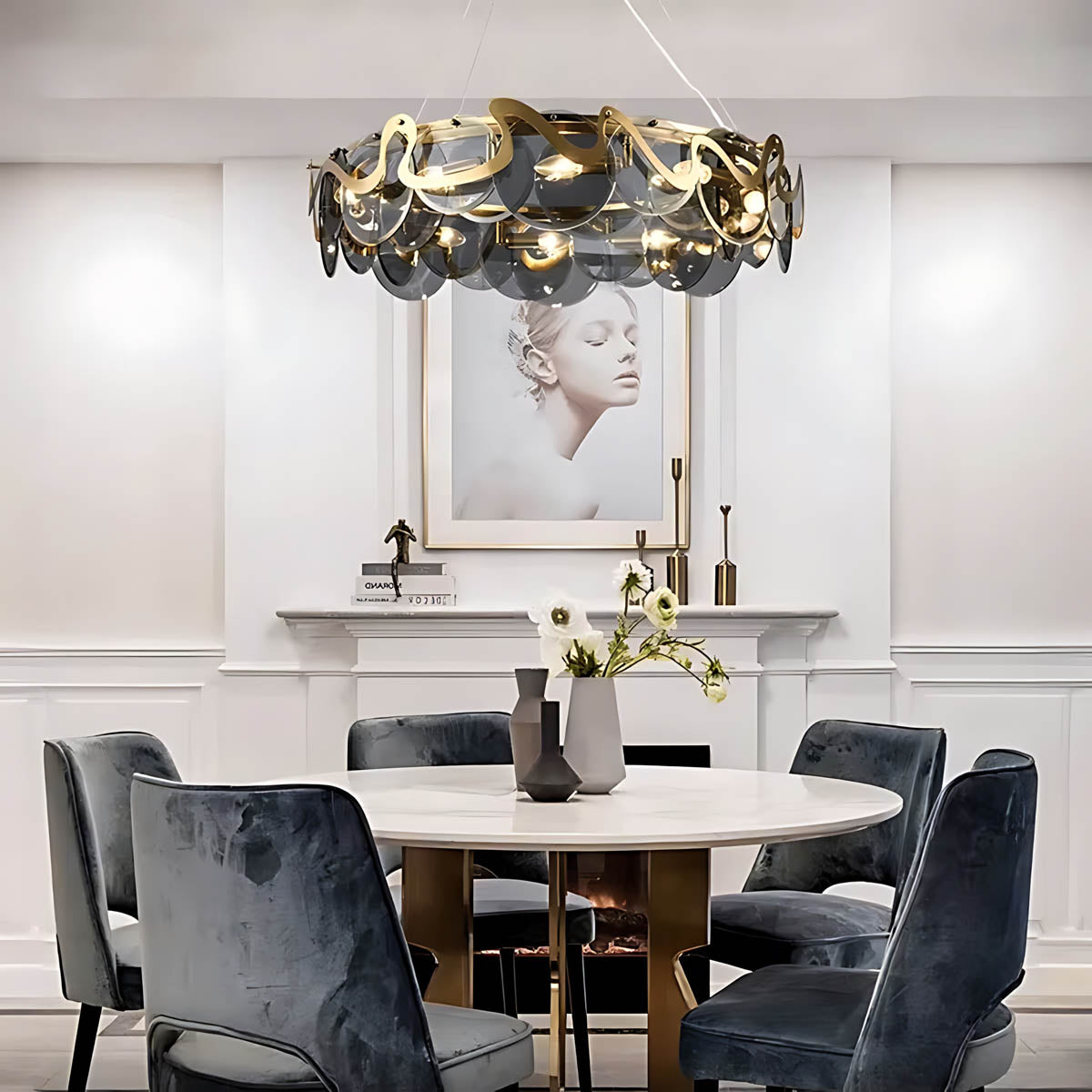 Brookfield Branch Glass Chandelier — gallery image 2