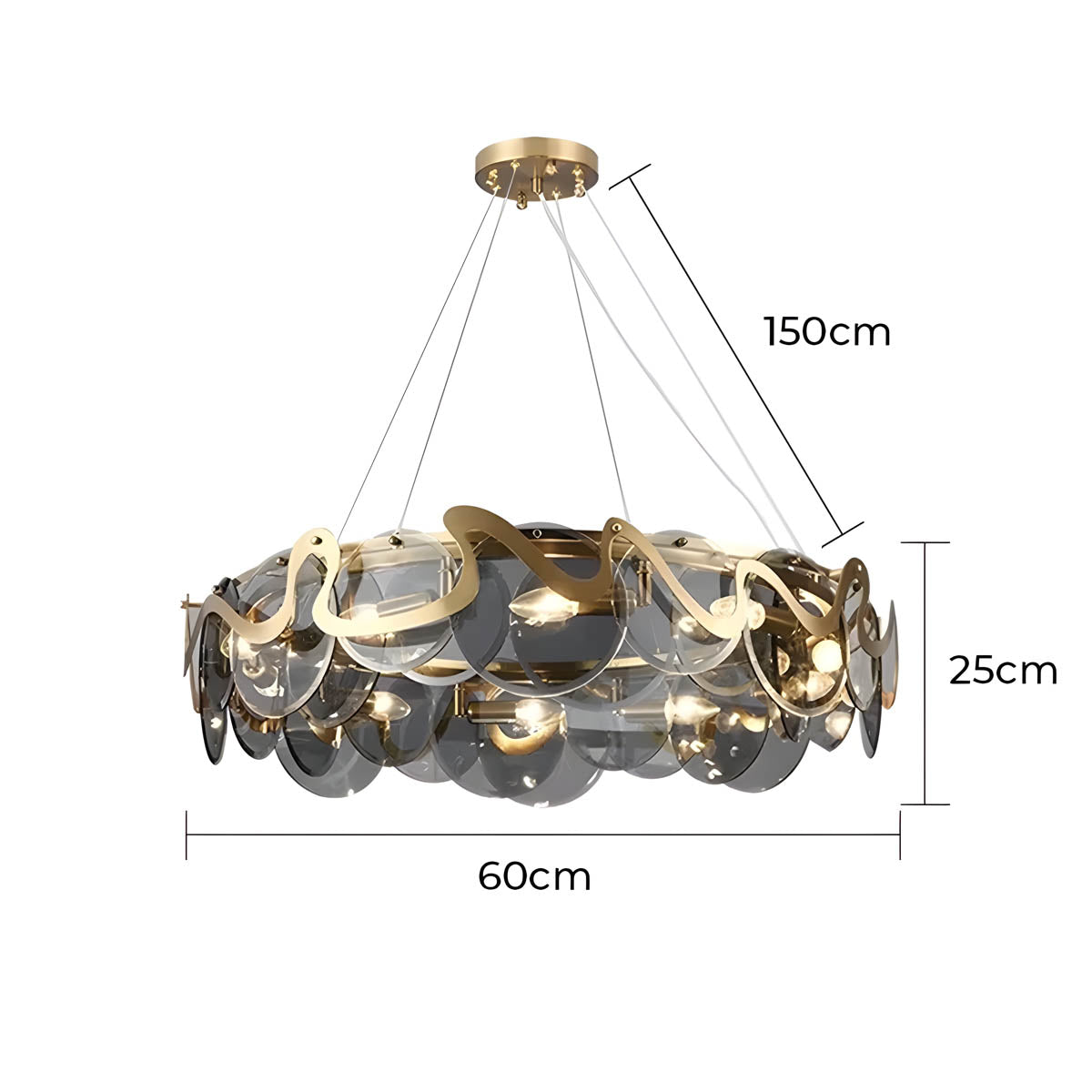 Brookfield Branch Glass Chandelier — gallery image 15