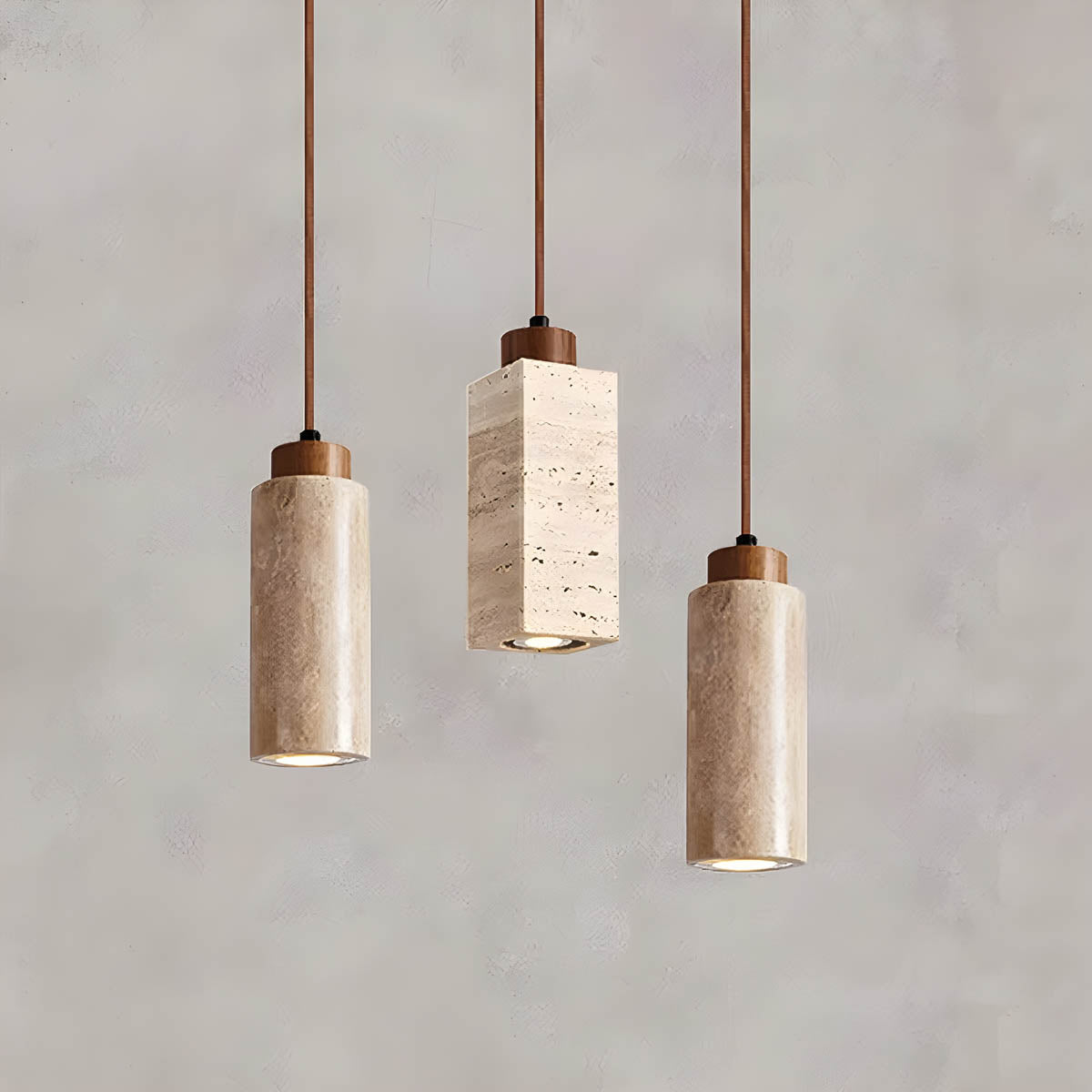 Foxglove Branch Travertine Cluster Pendant Light — gallery image 8