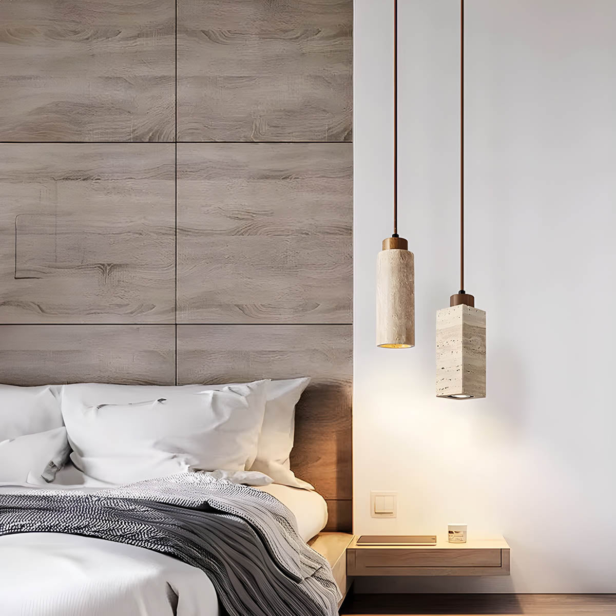 Foxglove Branch Travertine Cluster Pendant Light — gallery image 7