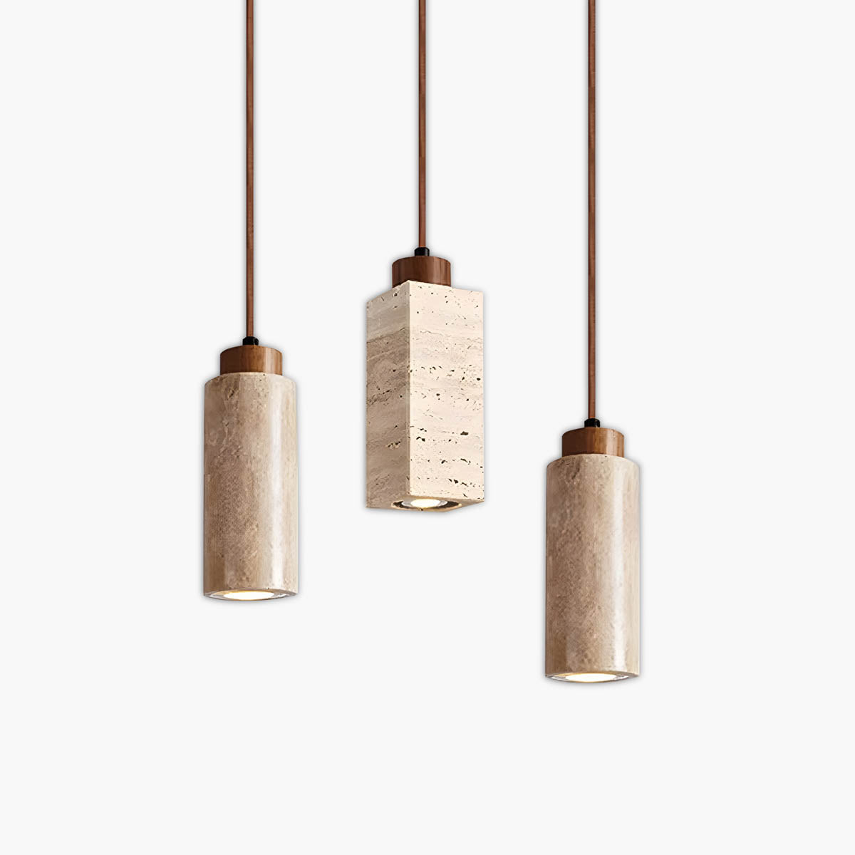 Foxglove Branch Travertine Cluster Pendant Light — gallery image 1