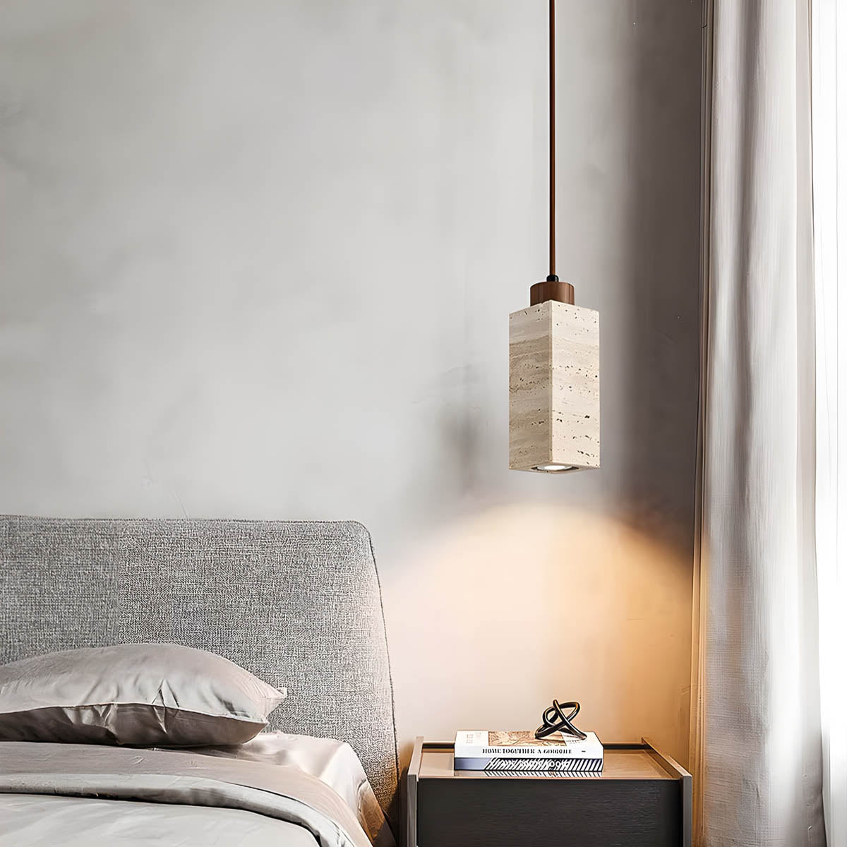 Foxglove Branch Travertine Cluster Pendant Light — gallery image 6