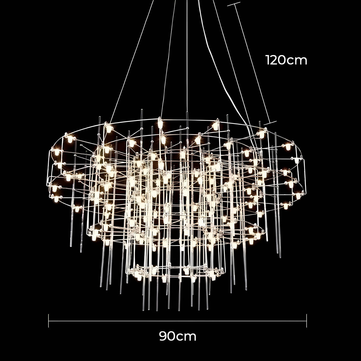 Blackthorn Branch Stainless Steel Chandelier — gallery image 14
