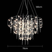 Blackthorn Branch Stainless Steel Chandelier — gallery image 13