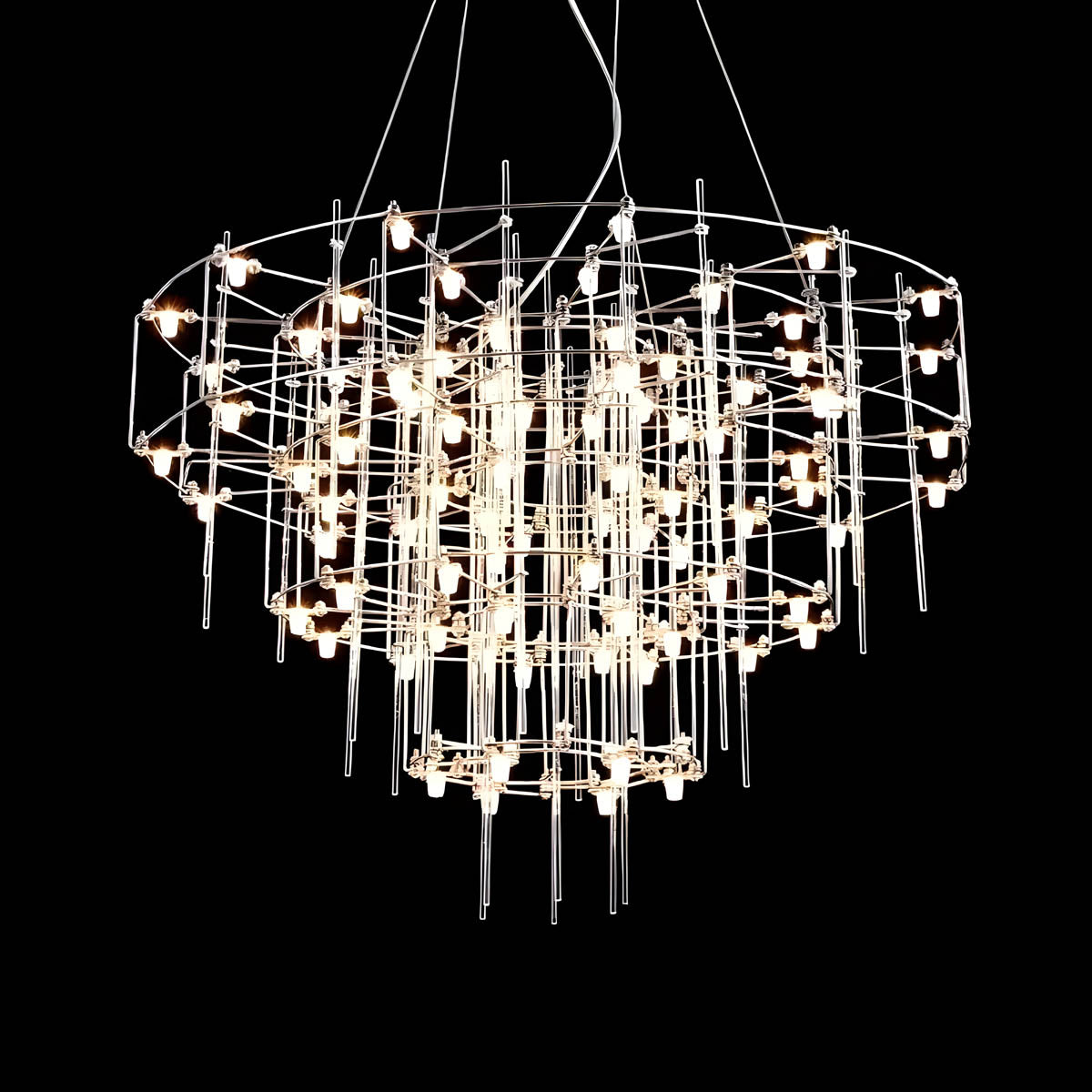 Blackthorn Branch Stainless Steel Chandelier — gallery image 8