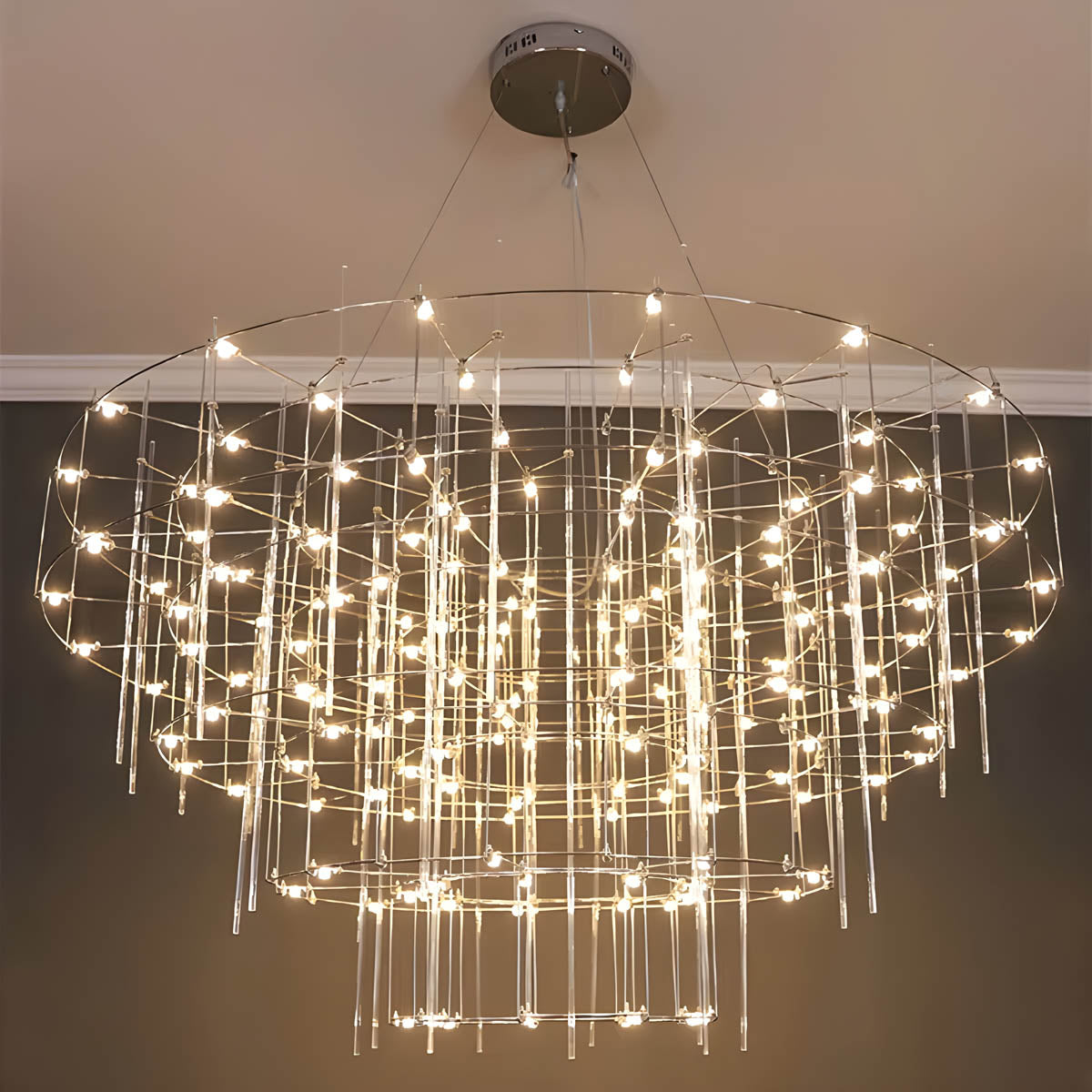 Blackthorn Branch Stainless Steel Chandelier — gallery image 7