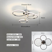 Larchwood Branch Aluminum Chandelier — gallery image 9