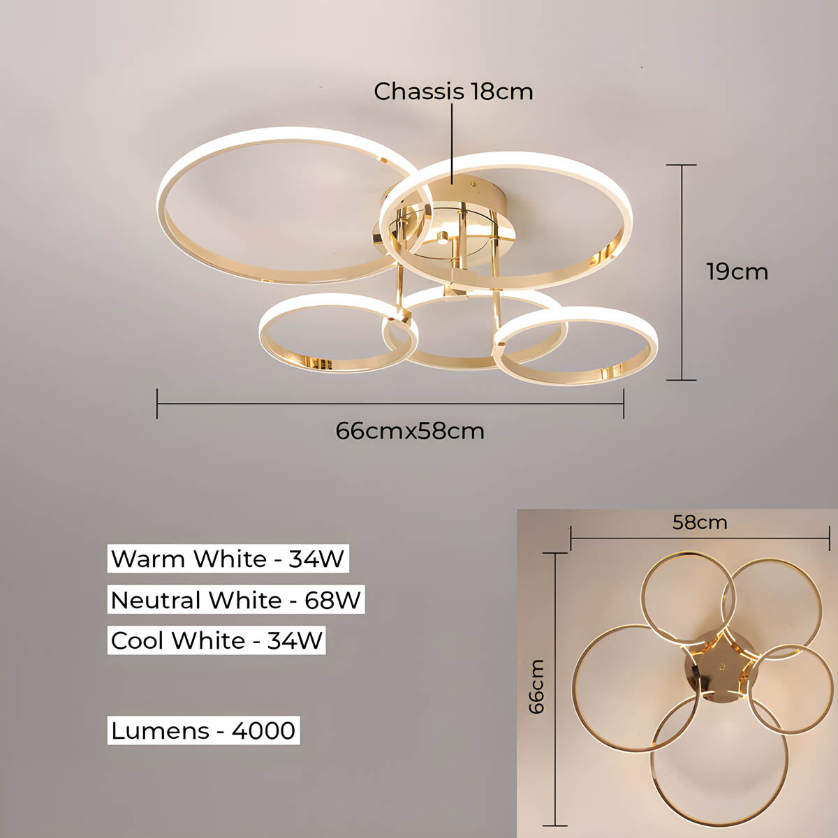 Larchwood Branch Aluminum Chandelier — gallery image 12