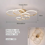 Larchwood Branch Aluminum Chandelier — gallery image 14