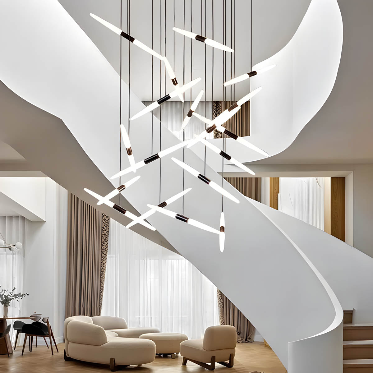 Ashford Drop Aluminum Linear Chandelier — gallery image 4