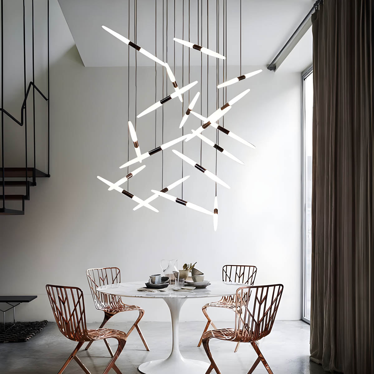 Ashford Drop Aluminum Linear Chandelier — gallery image 5
