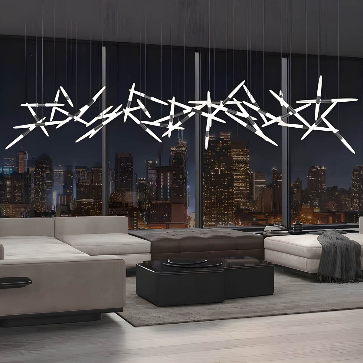 Ashford Drop Aluminum Linear Chandelier — gallery image 6