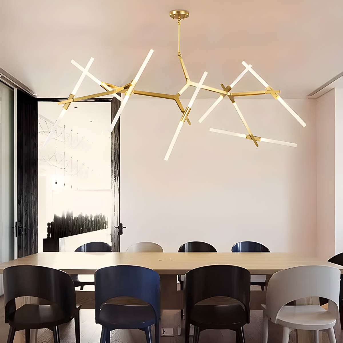 Hollis Drop Glass Linear Chandelier — gallery image 5