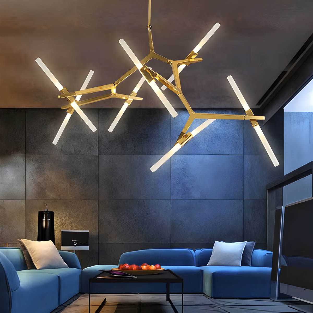 Hollis Drop Glass Linear Chandelier — gallery image 6