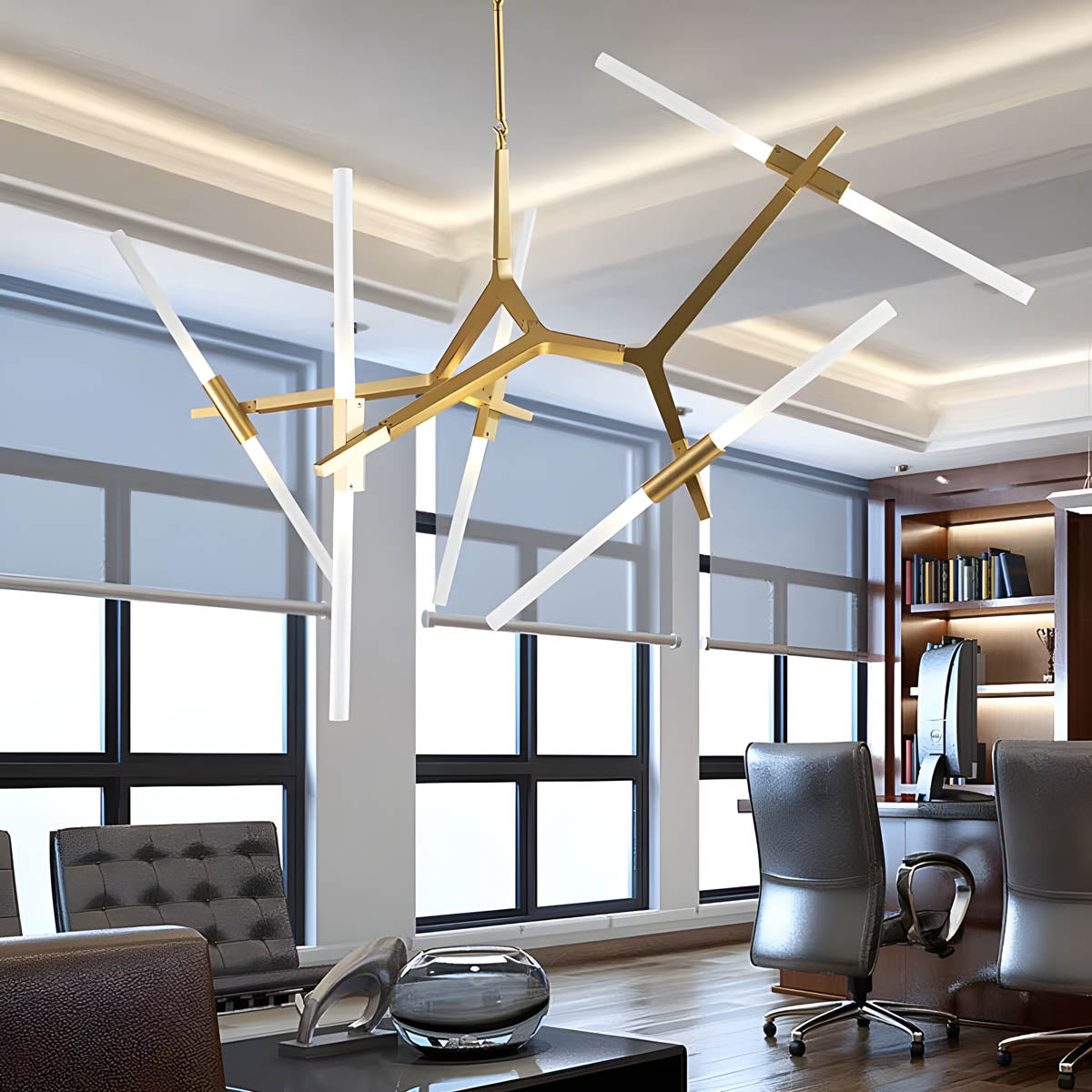 Hollis Drop Glass Linear Chandelier — gallery image 10