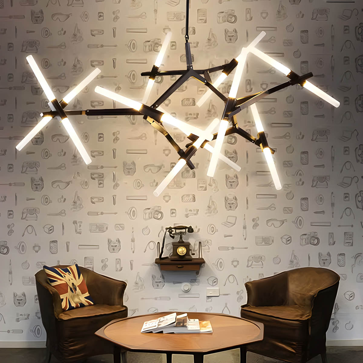 Hollis Drop Glass Linear Chandelier — gallery image 2