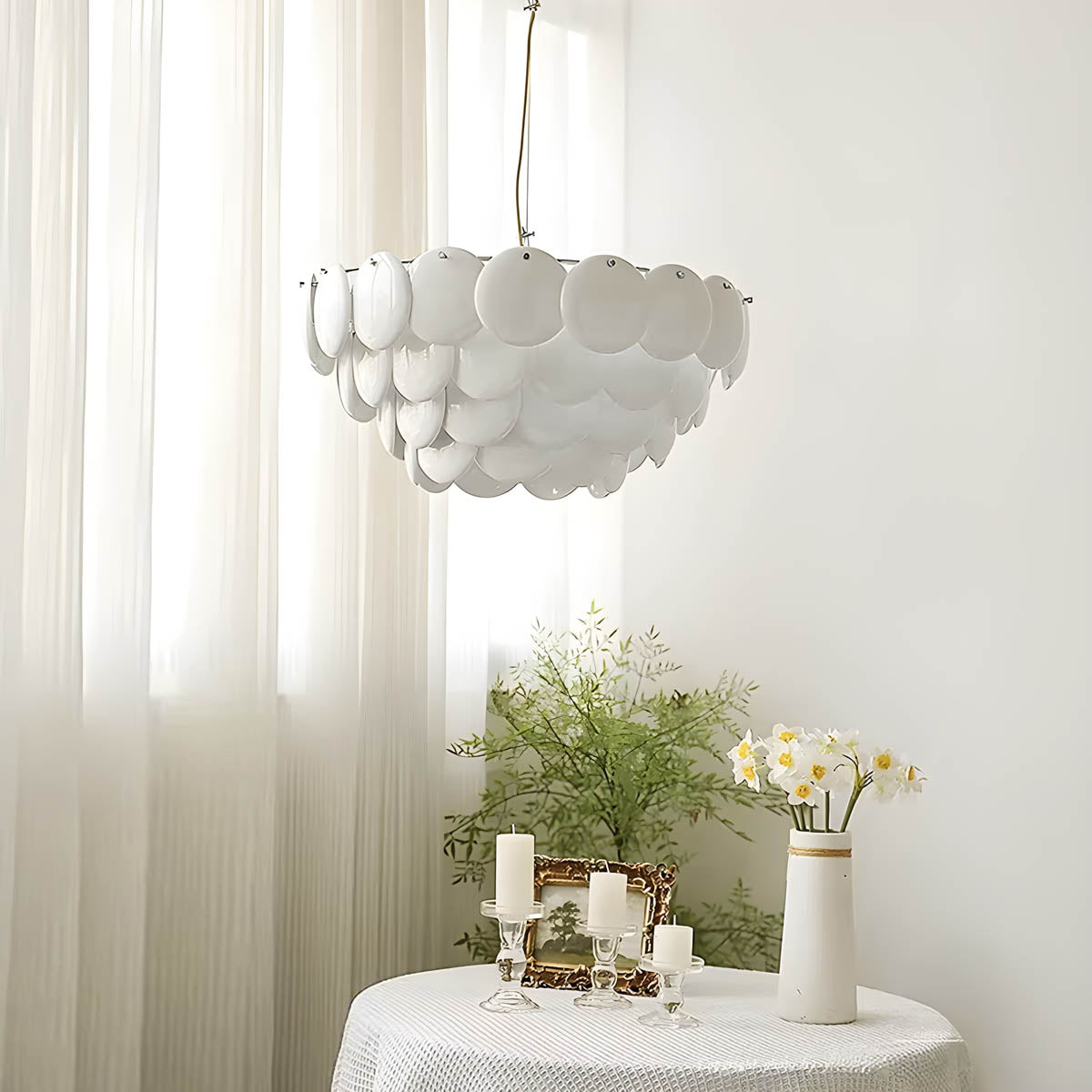 Wren Drop Ceramic Chandelier — gallery image 6