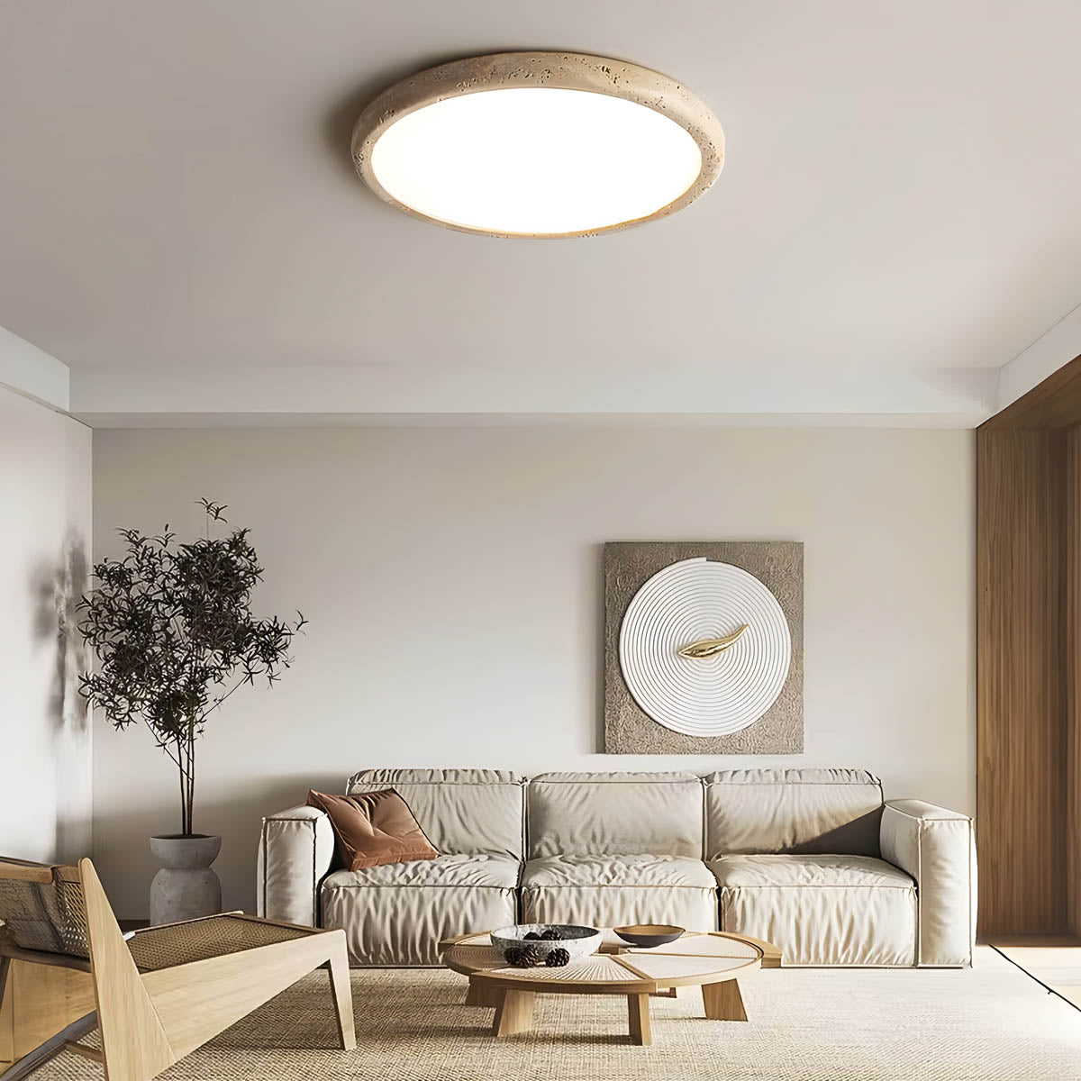 
Reed Drop Travertine Ceiling Light — photo 8