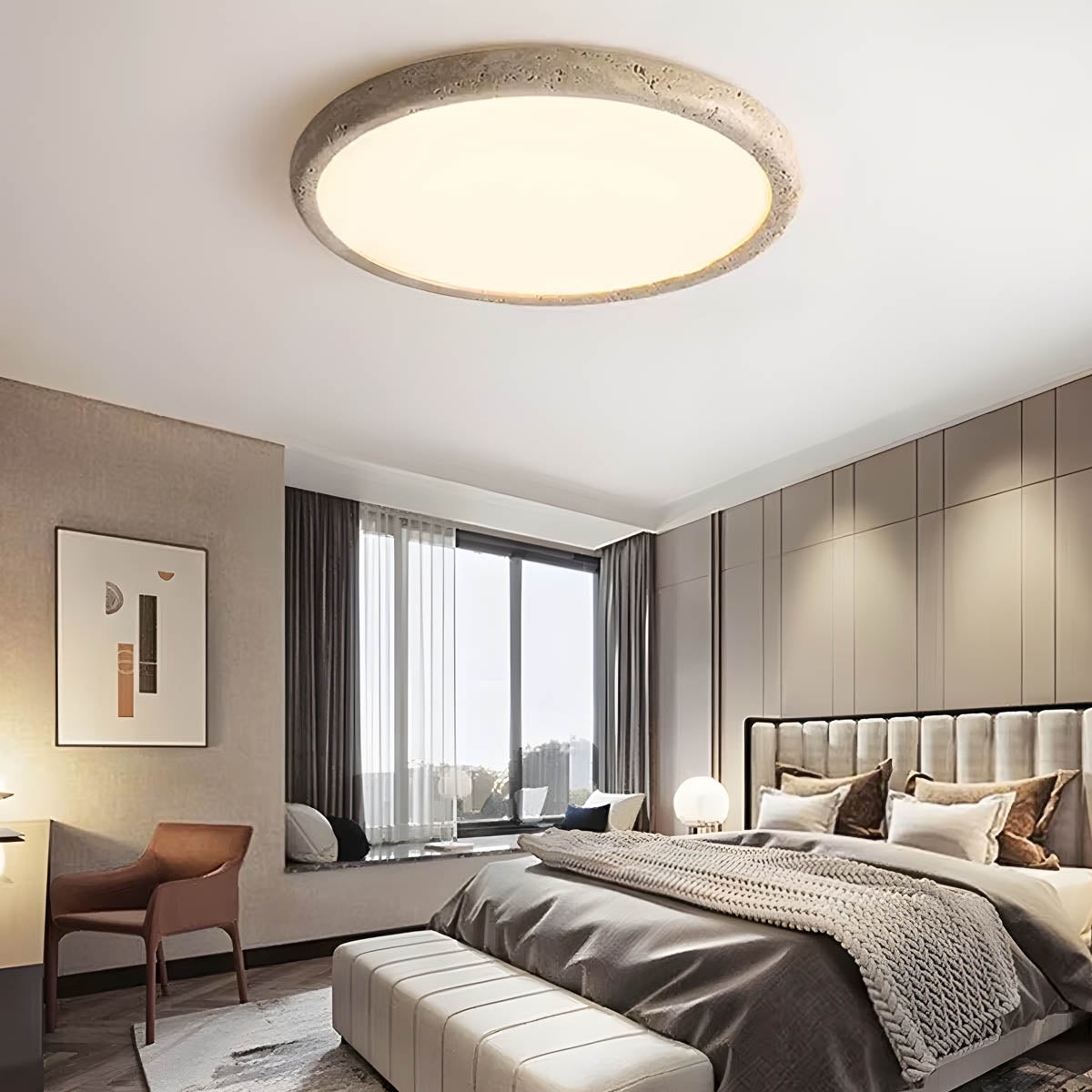 
Reed Drop Travertine Ceiling Light — photo 11