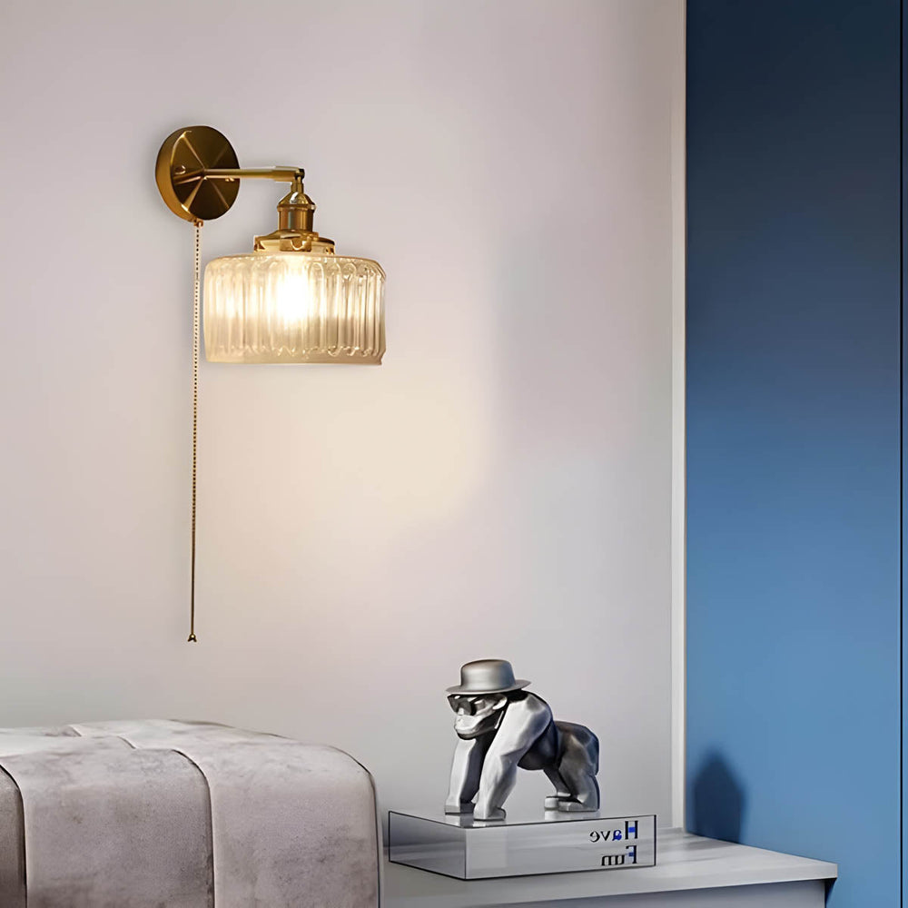 Marlow Drop Glass Ribbed Wall Sconce — gallery image 4