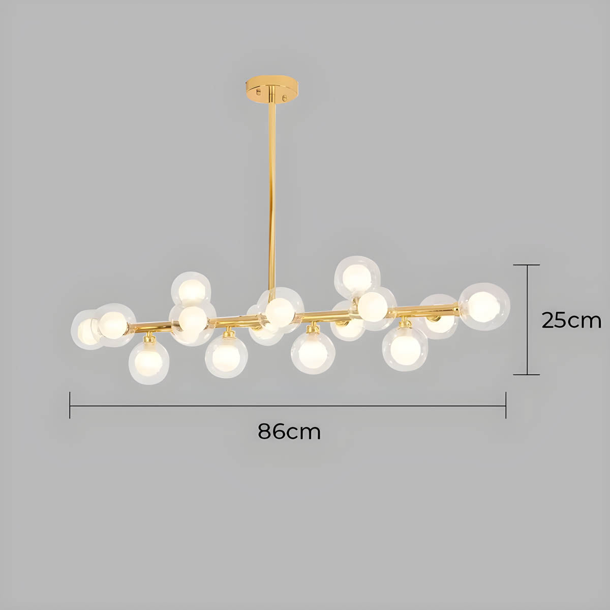 Birch Drop Glass Linear Chandelier — gallery image 20