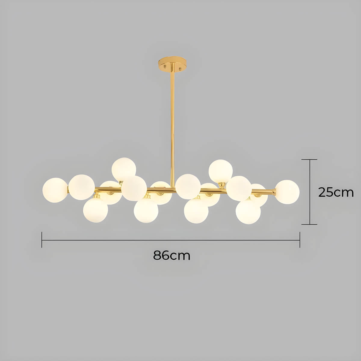 Birch Drop Glass Linear Chandelier — gallery image 22