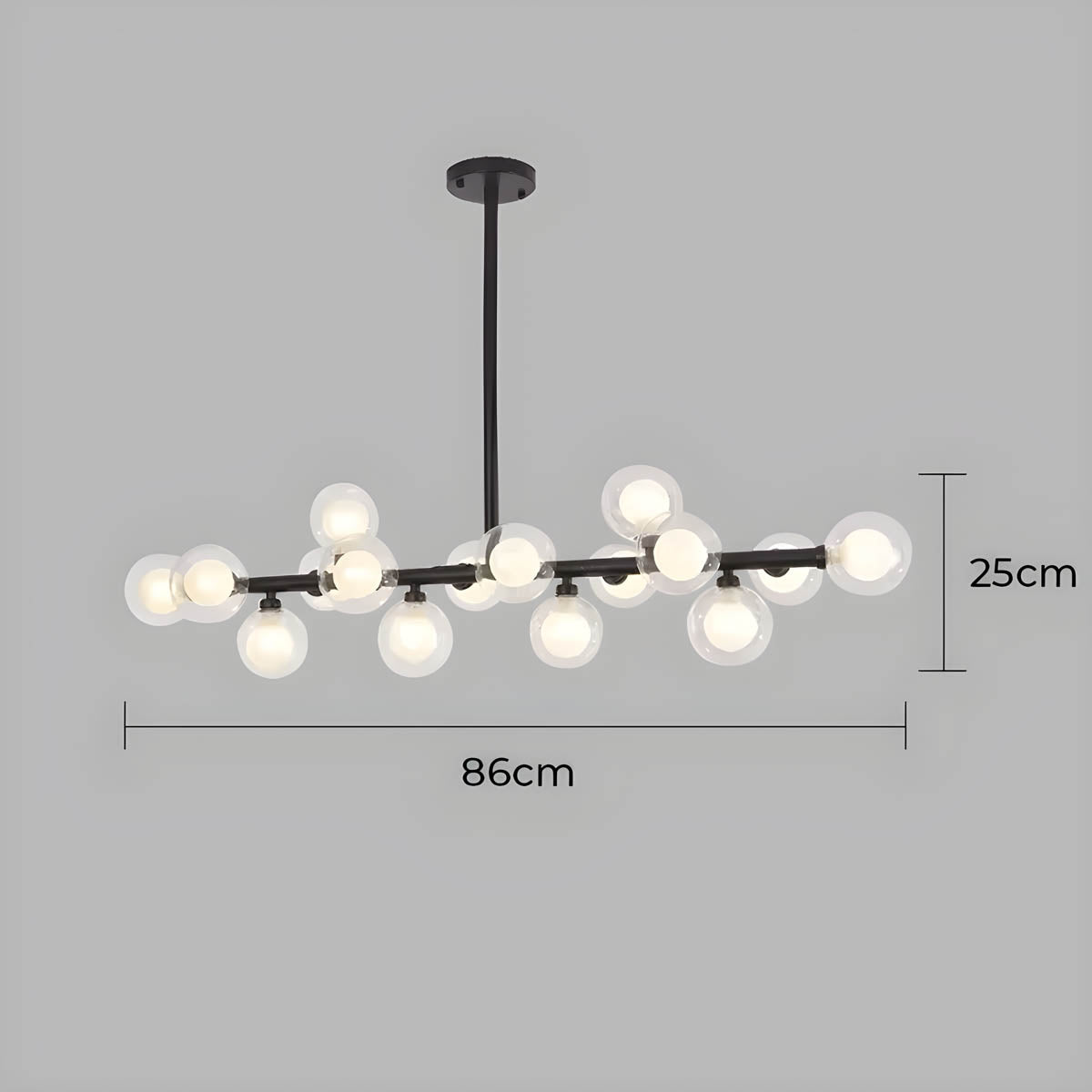 Birch Drop Glass Linear Chandelier — gallery image 19