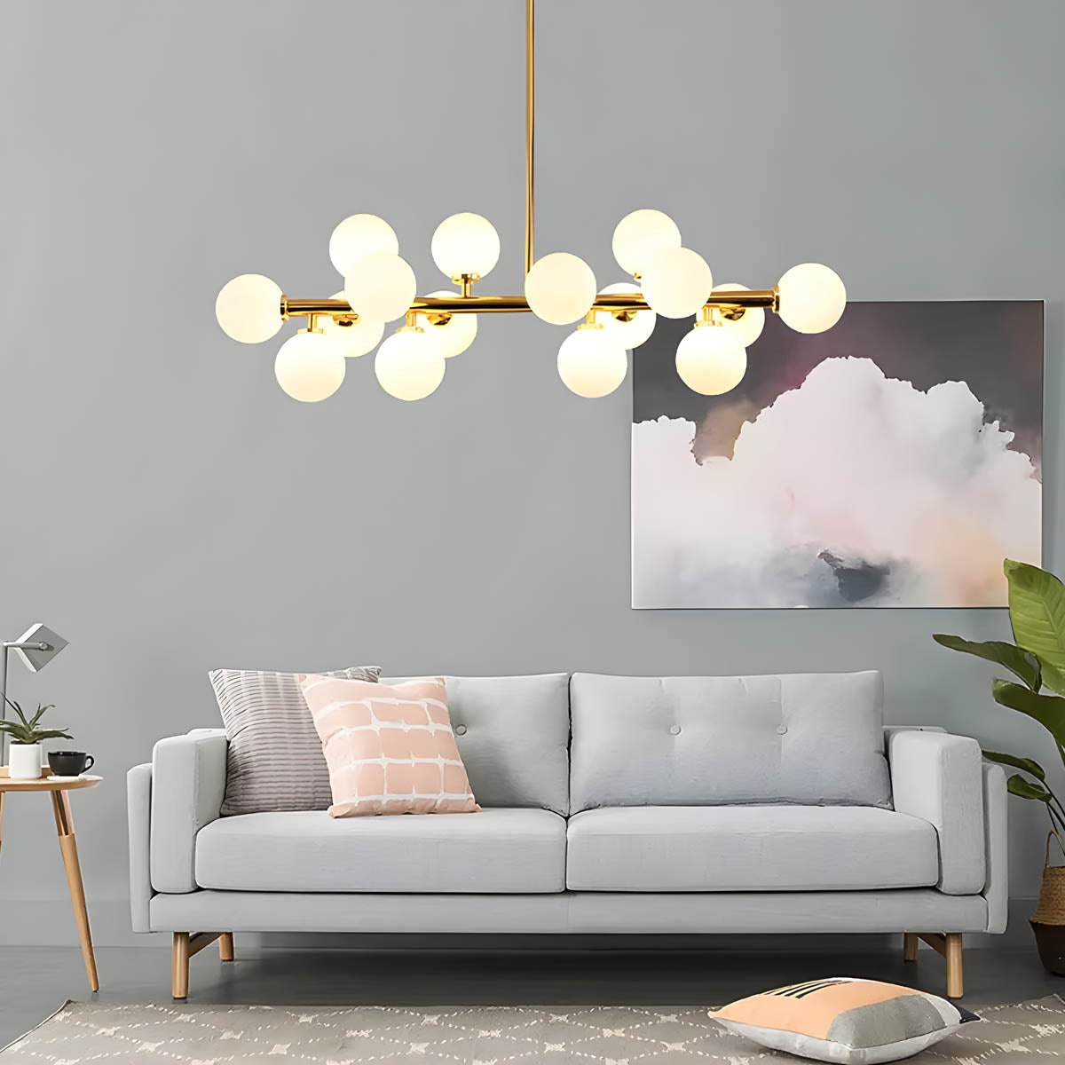 Birch Drop Glass Linear Chandelier — gallery image 2
