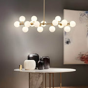 Birch Drop Glass Linear Chandelier — gallery image 9