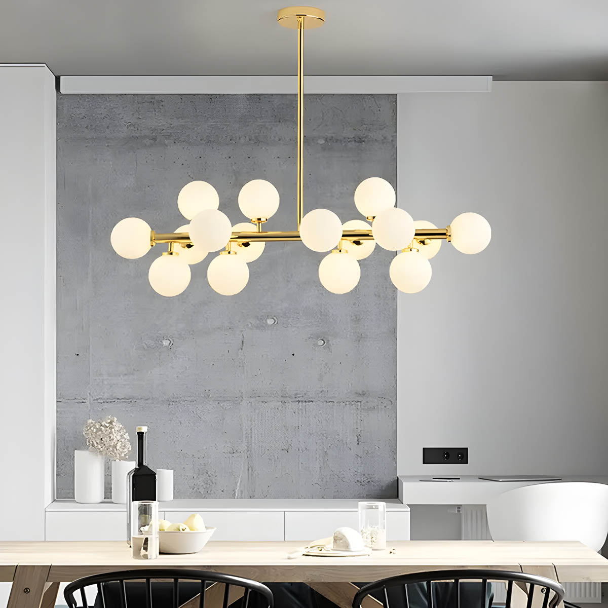 Birch Drop Glass Linear Chandelier — gallery image 10