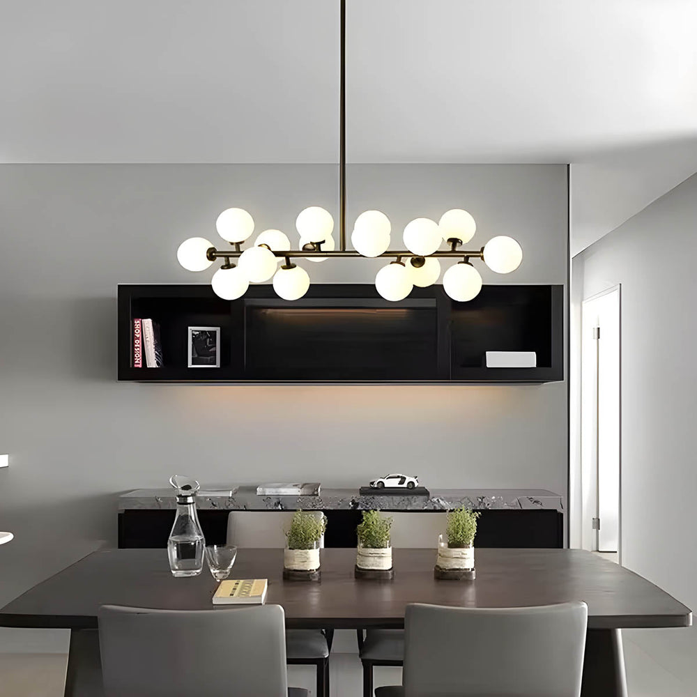 Birch Drop Glass Linear Chandelier — gallery image 4