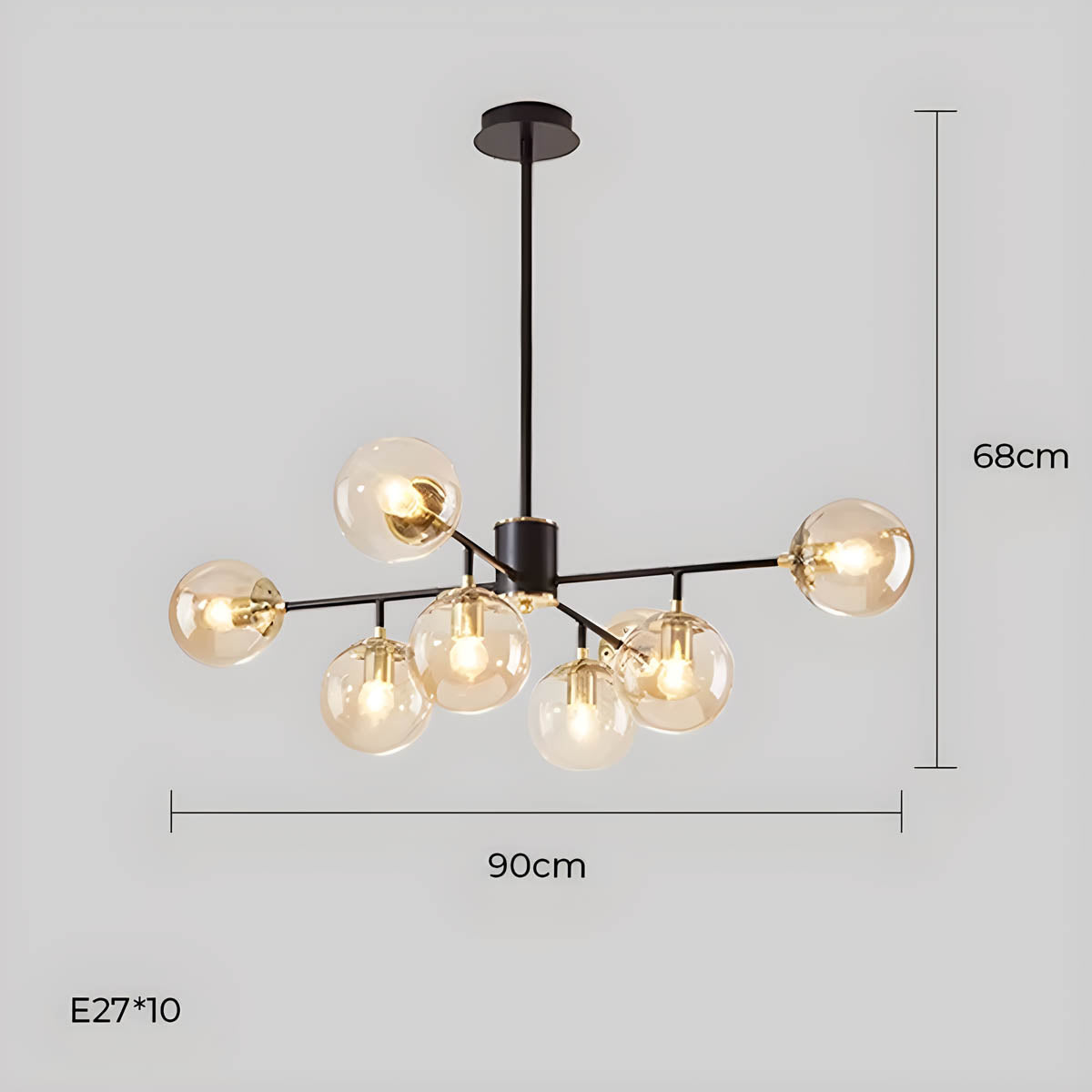Lindenwood Drop Glass Globe Chandelier — gallery image 22
