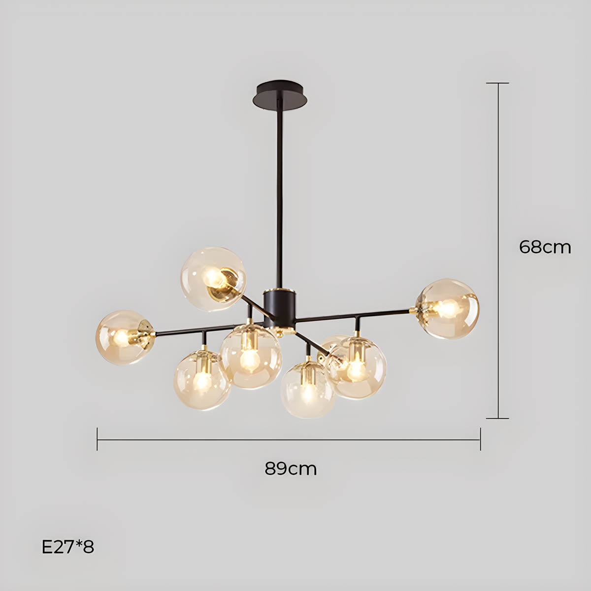 Lindenwood Drop Glass Globe Chandelier — gallery image 19