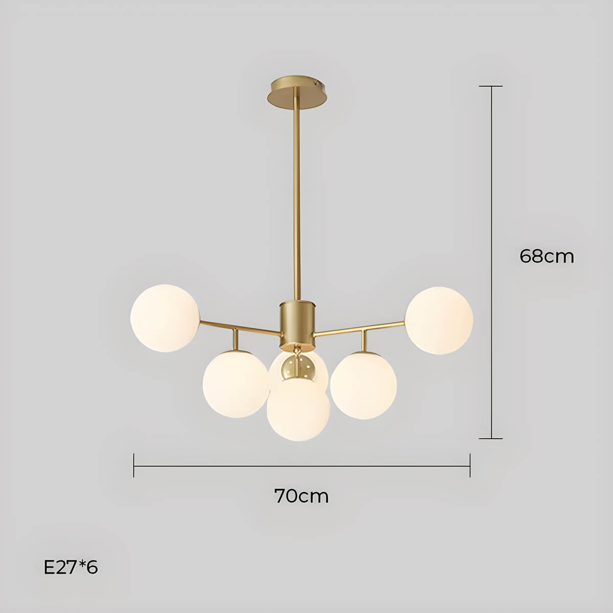 Lindenwood Drop Glass Globe Chandelier — gallery image 24