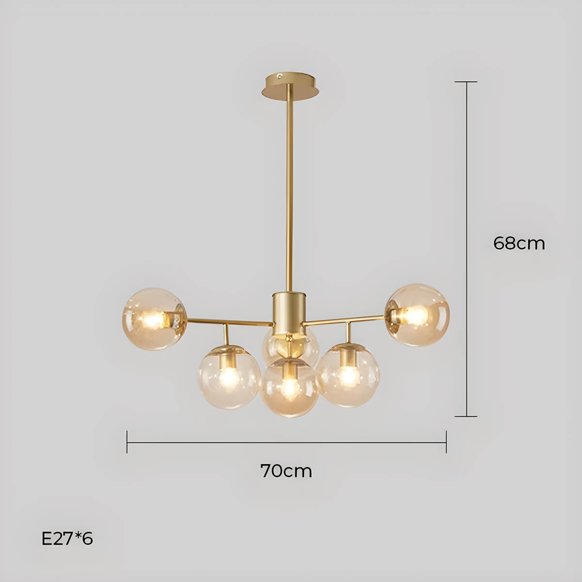 Lindenwood Drop Glass Globe Chandelier — gallery image 25
