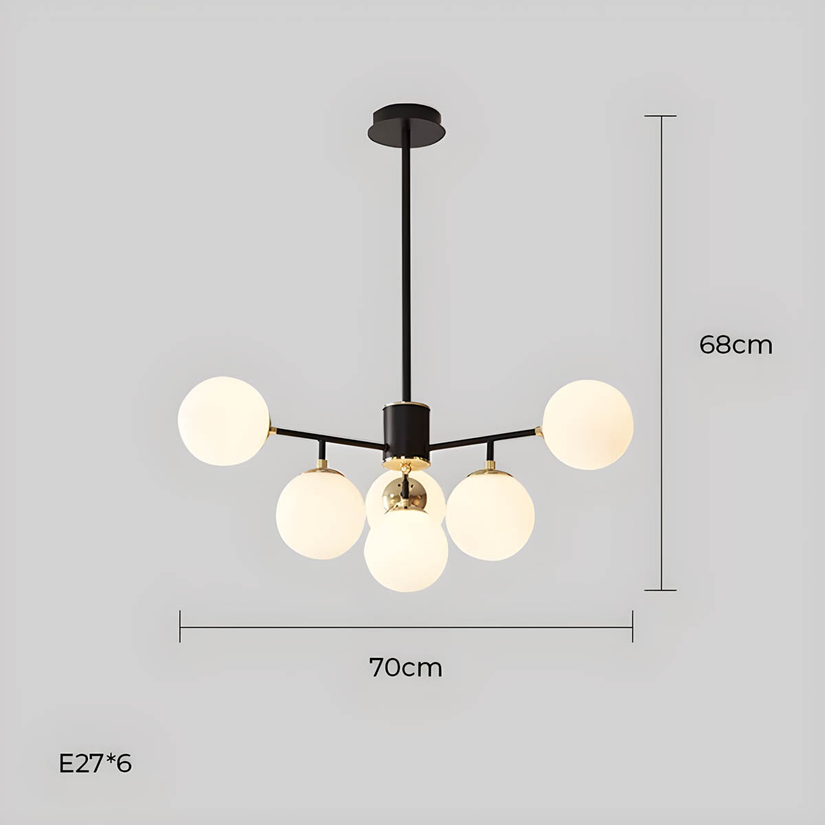 Lindenwood Drop Glass Globe Chandelier — gallery image 15