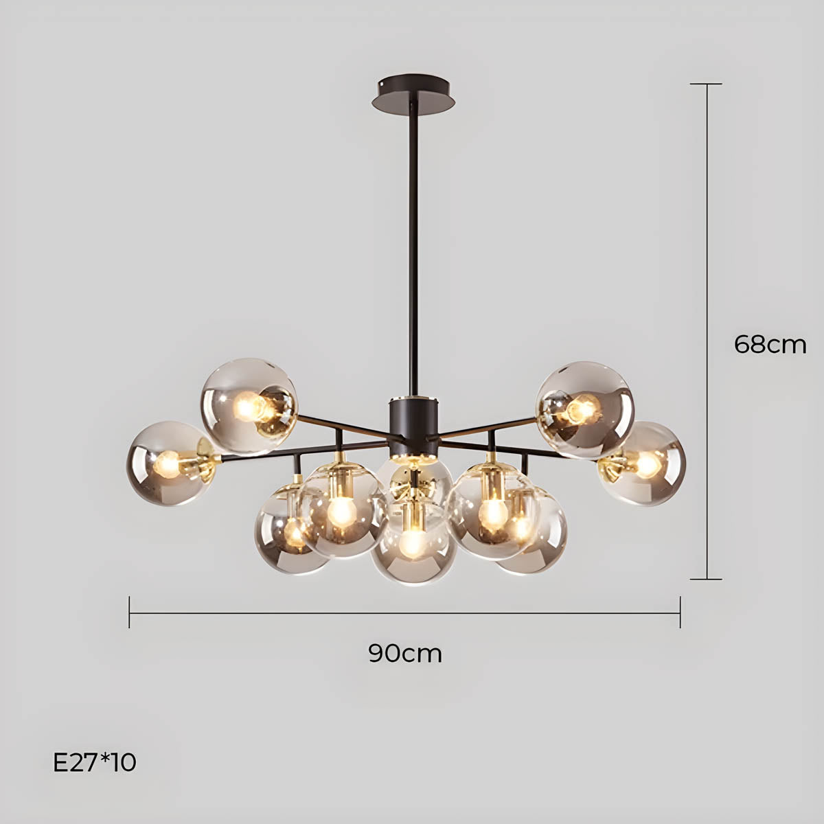 Lindenwood Drop Glass Globe Chandelier — gallery image 23