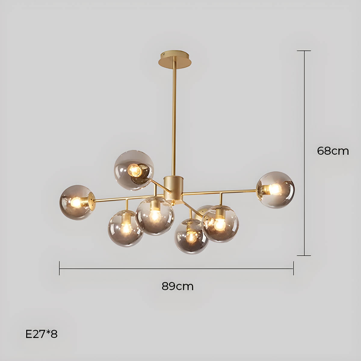 Lindenwood Drop Glass Globe Chandelier — gallery image 29
