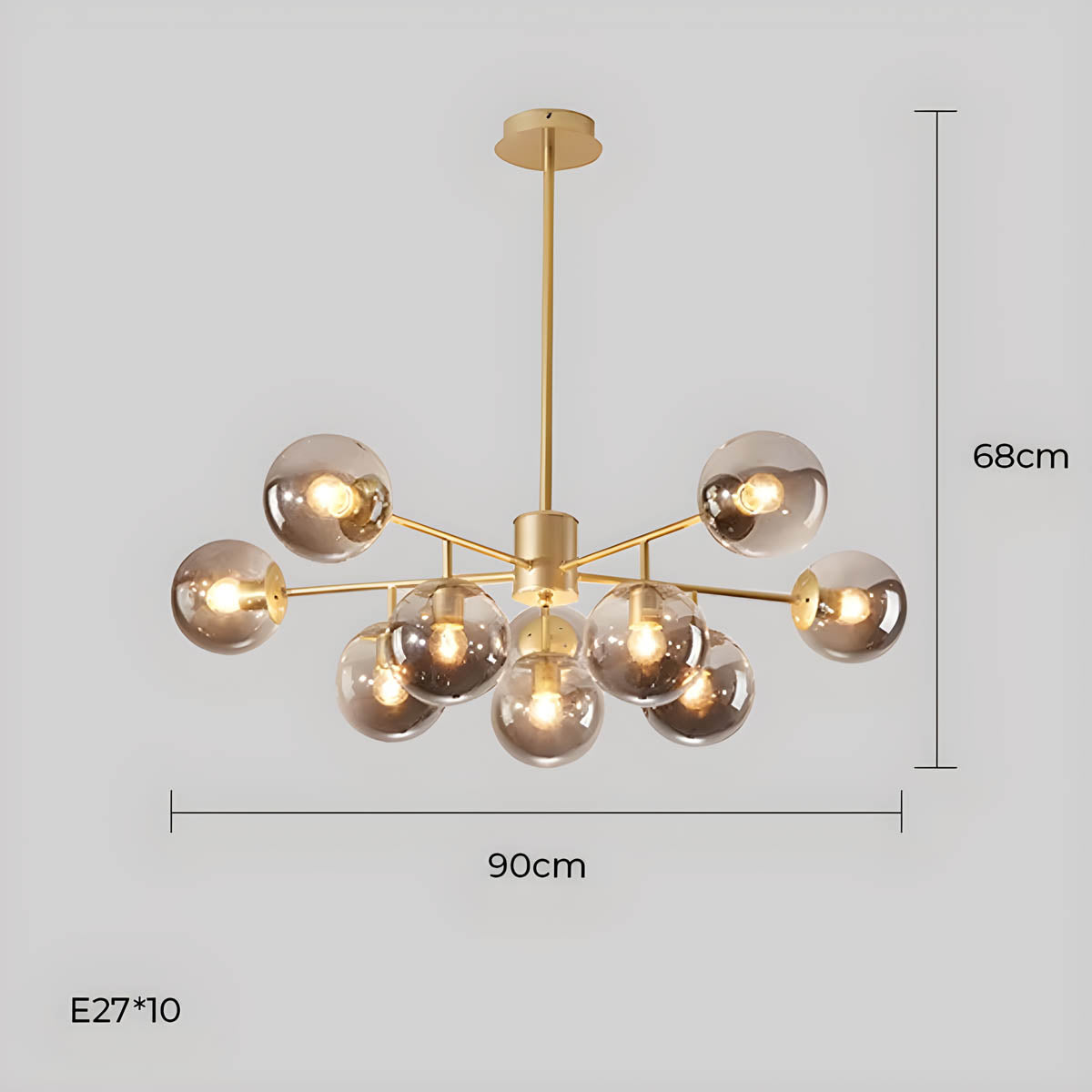 Lindenwood Drop Glass Globe Chandelier — gallery image 32