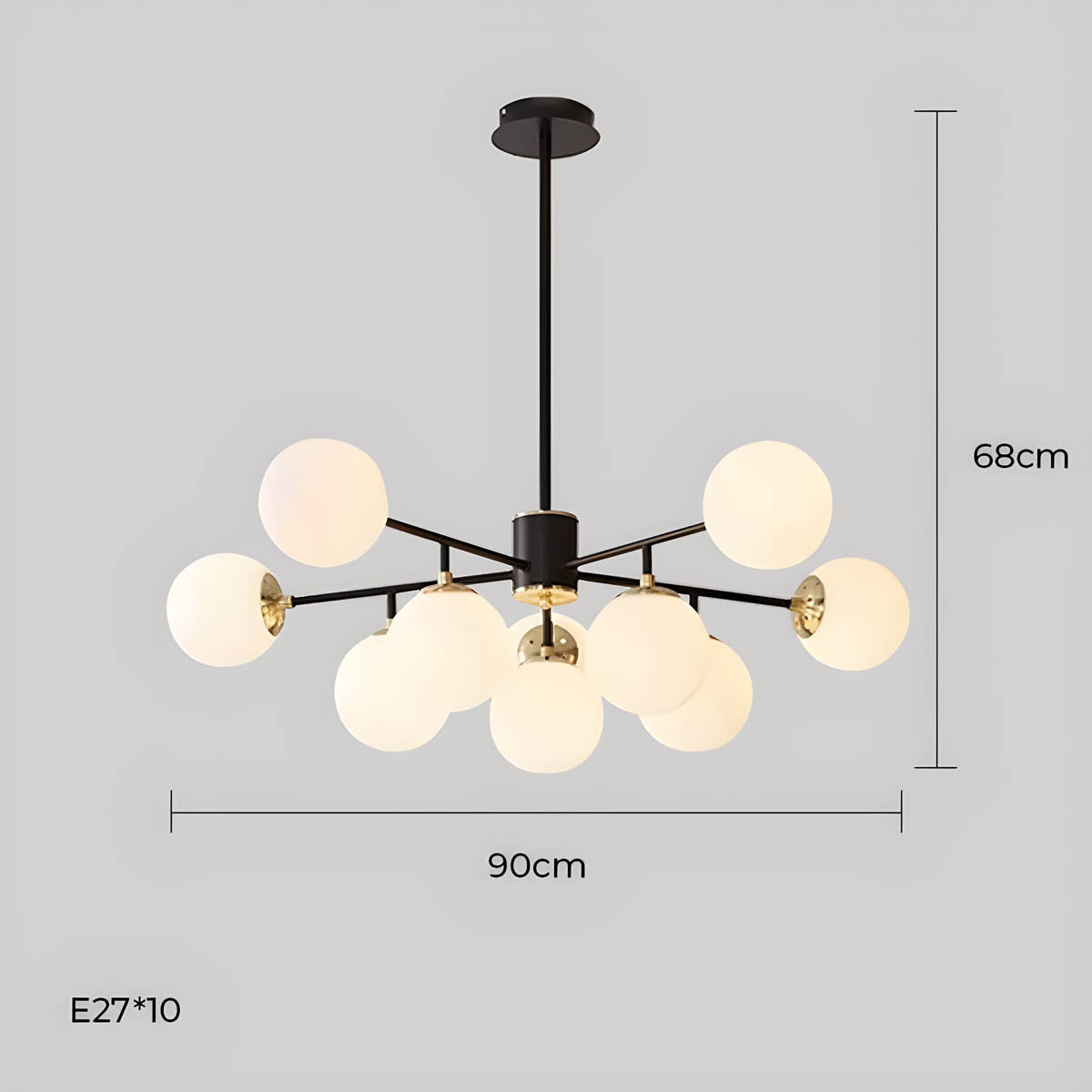 Lindenwood Drop Glass Globe Chandelier — gallery image 21