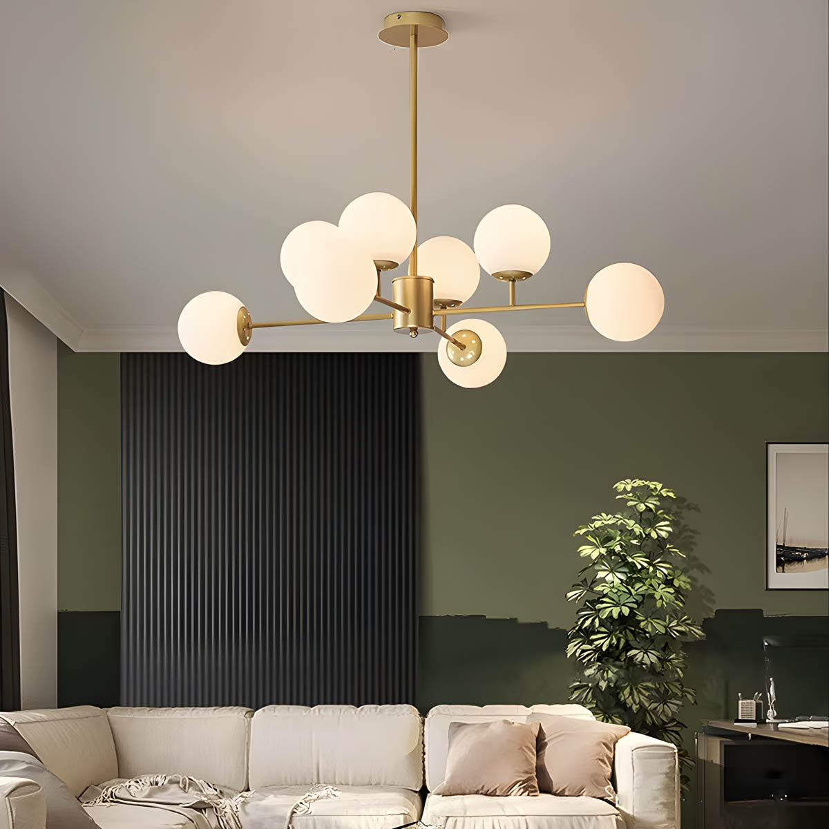 Lindenwood Drop Glass Globe Chandelier — gallery image 3