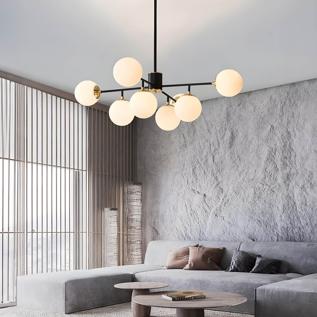 Lindenwood Drop Glass Globe Chandelier — gallery image 7