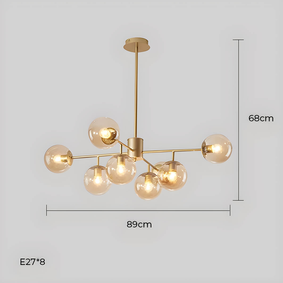 Lindenwood Drop Glass Globe Chandelier — gallery image 28