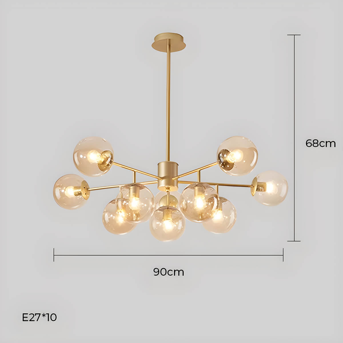 Lindenwood Drop Glass Globe Chandelier — gallery image 31