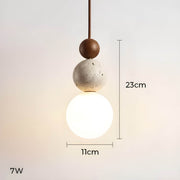 Elmwood Drop Travertine Pendant Light — gallery image 8